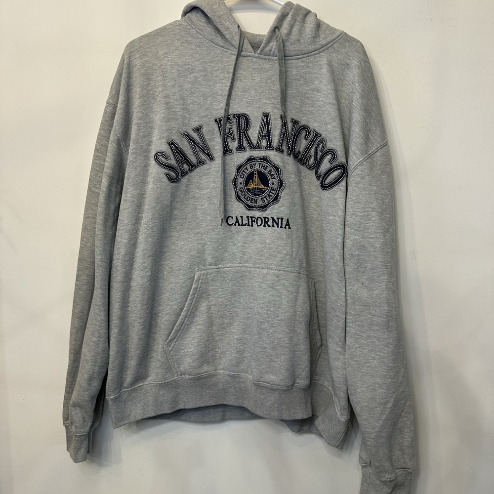 Unisex San Francisco California Hooded‎ Sweatshirt 2XL Gray